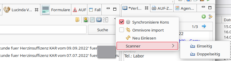 Scanner Menu