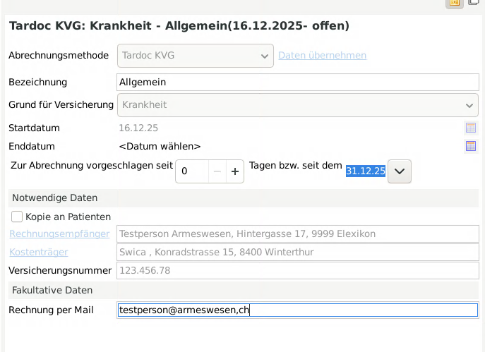 Rechnung per Mail, Falldefinition